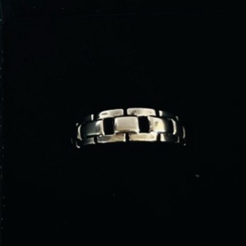 Unisex Vintage Banana Republic Silver Chain Link Ring - Size 8.0
